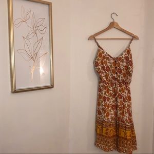 Floral orange dress